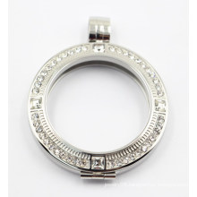 Engraved Silver Floating Locket for Necklace Pendant